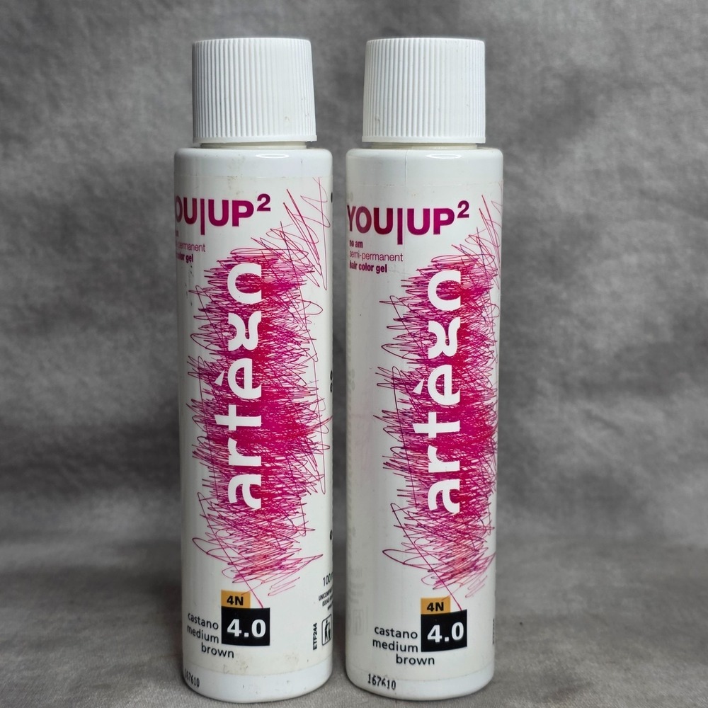 (X2) Artego You UP2 Semi-Permanent Hair Color Gel 4.0 Medium Brown 3.4 oz/100 ml